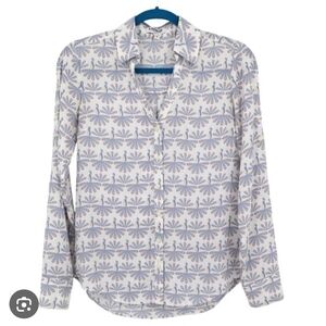 Express Peacock Pattern Shirt in Blue and White